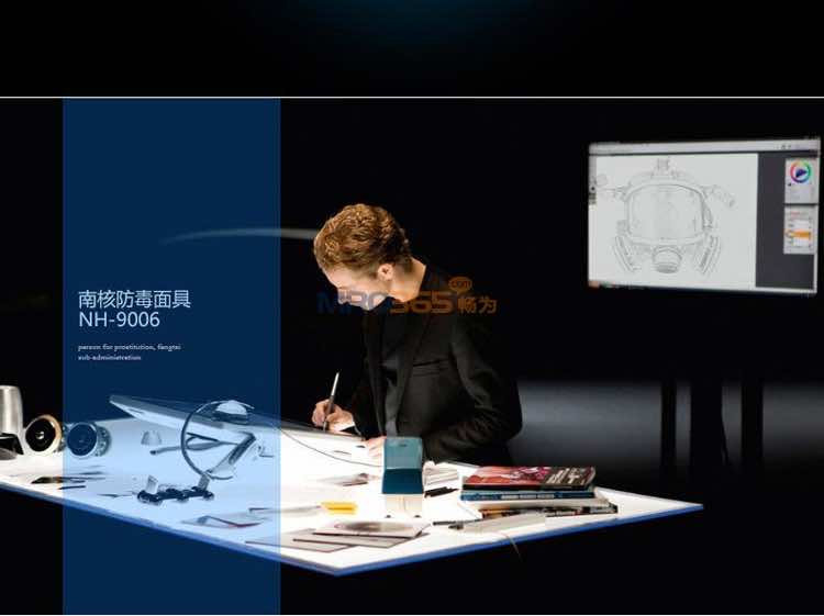南核9006 防护硅胶全面具(双滤盒)