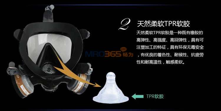南核9006 防护硅胶全面具(双滤盒)