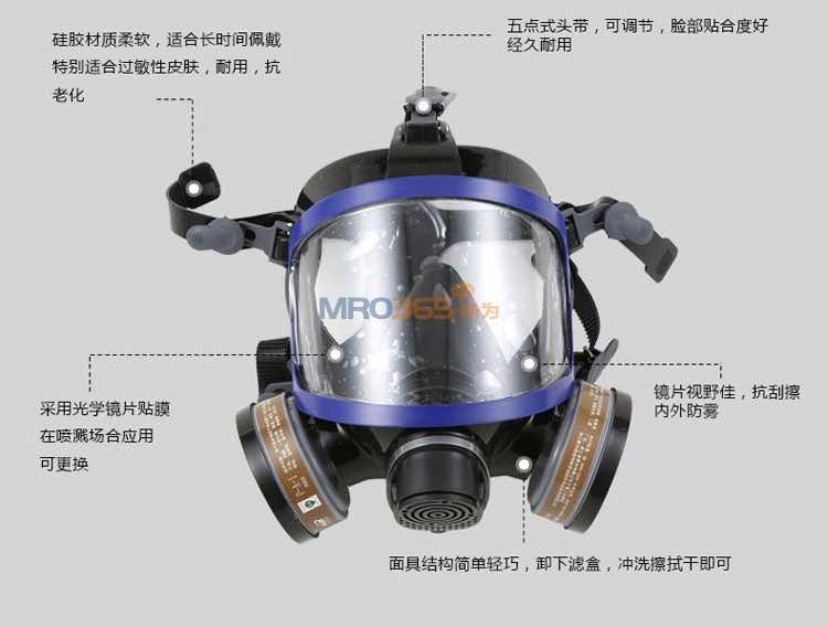 南核9006 防护硅胶全面具(双滤盒)