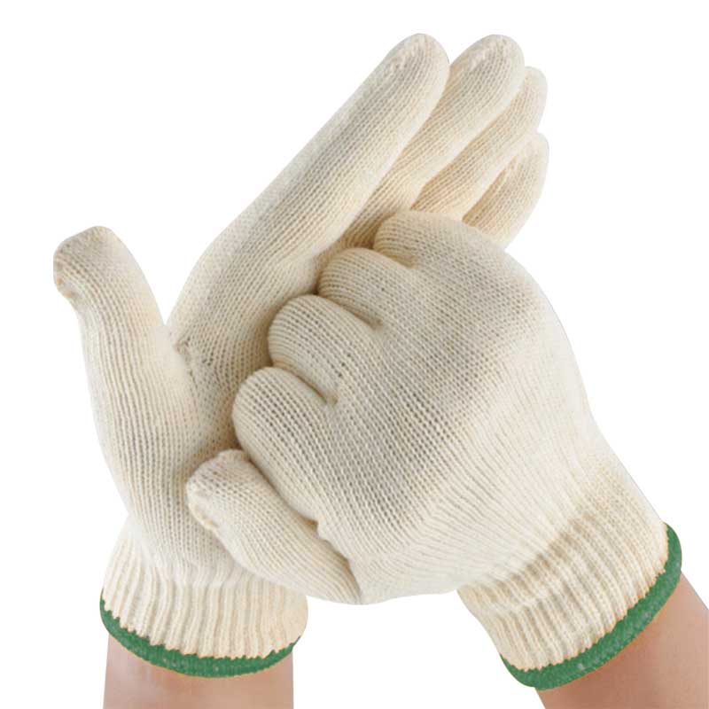 汉盾劳保批发 7针本白600g全棉纱线手套