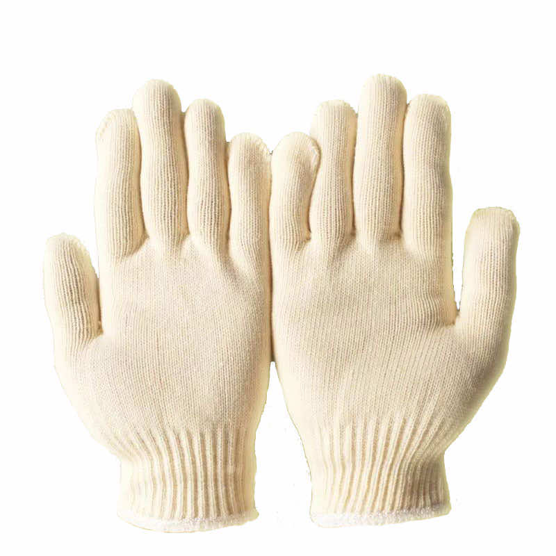 汉盾劳保用品 10针本白650g涤棉加丝纱线手套