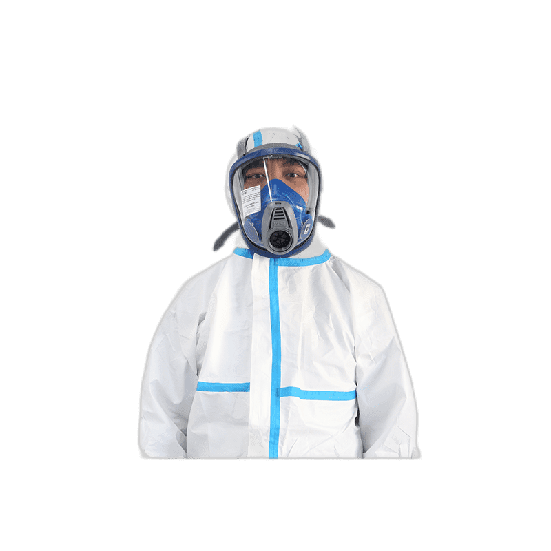 汉盾 BP616胶条型 白色带帽连体式限次性工业防护服