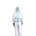 汉盾 BP616胶条型 白色带帽连体式限次性工业防护服